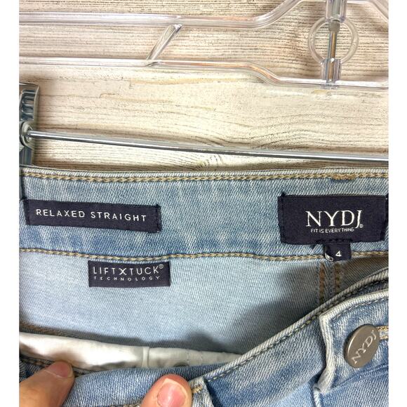 NYDJ Womens 4 Northstar Blue High Rise Relaxed Straight Casual Denim Jeans NWT - Picture 3 of 6